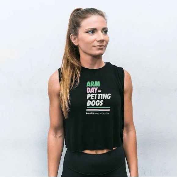 Puppies Make Me Happy Crop Top - Picture 7 of 7